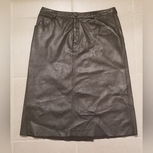 100% Leather black skirt size small